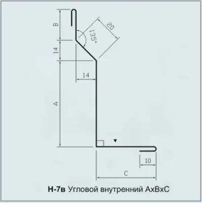 Нащільник H-7в кутовий внутрішній